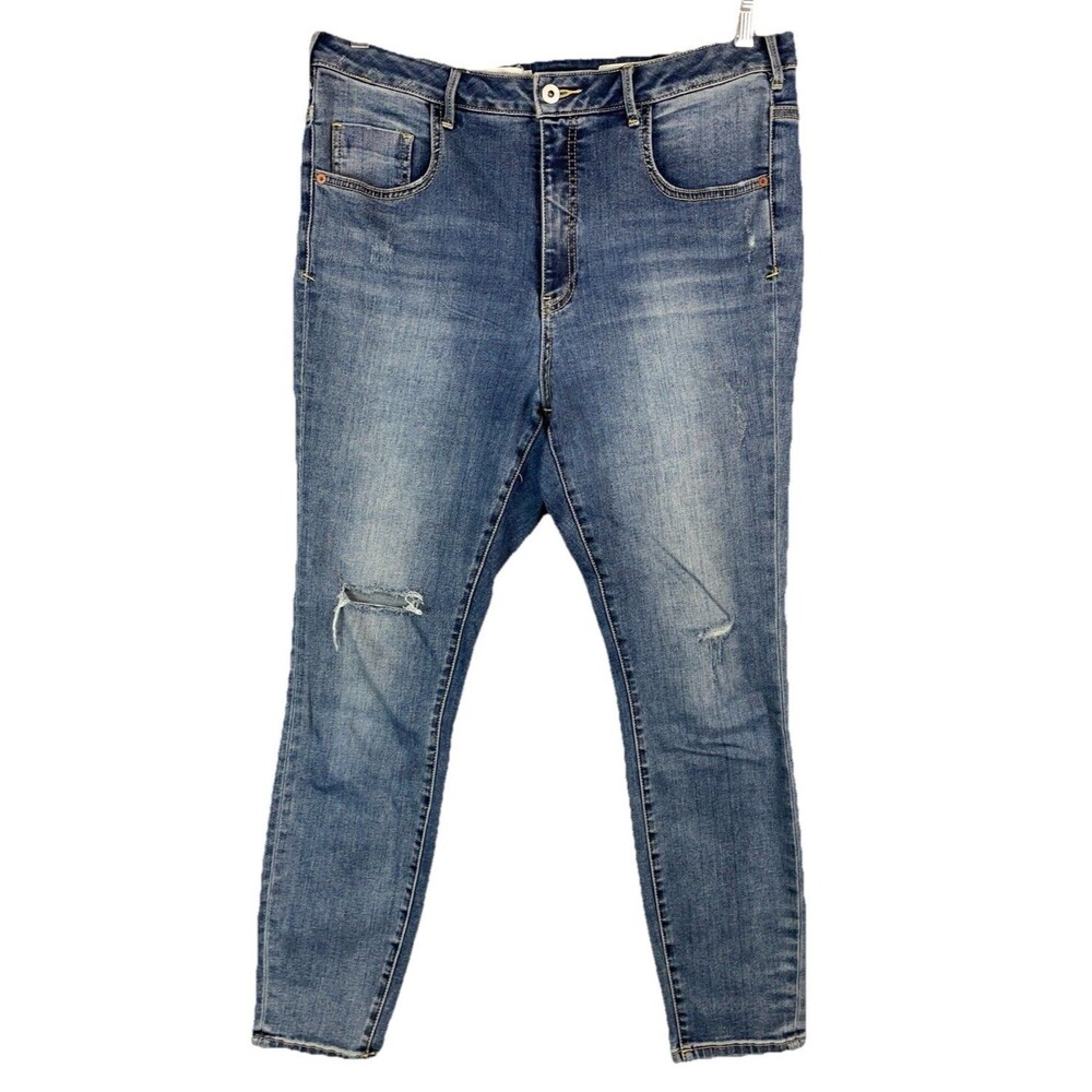 Anthropologie Pilcro Womens 31 Jeans Ultra High Rise Skinny Distressed Ripped